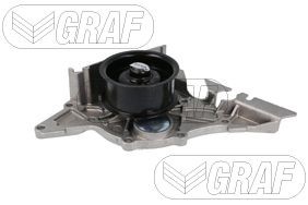 GRAF PA763 Water pump with seal, Mechanical, Grey Cast Iron, Water Pump Pulley Ø: 73,8 mm, for timing belt drive