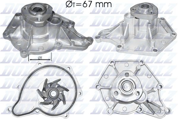 DOLZ A213 Water pump 955 106 033 10