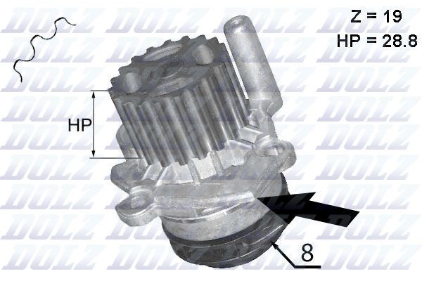 Audi A5 Engine water pump 7764559 DOLZ A224 online buy