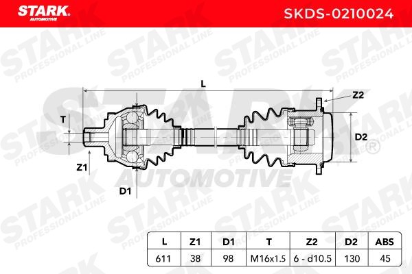 Drive shaft SKDS-0210024 from STARK