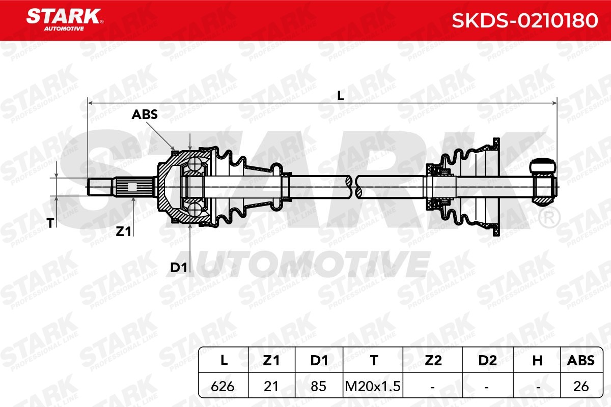 STARK Axle shaft SKDS-0210180 for RENAULT KANGOO, CLIO
