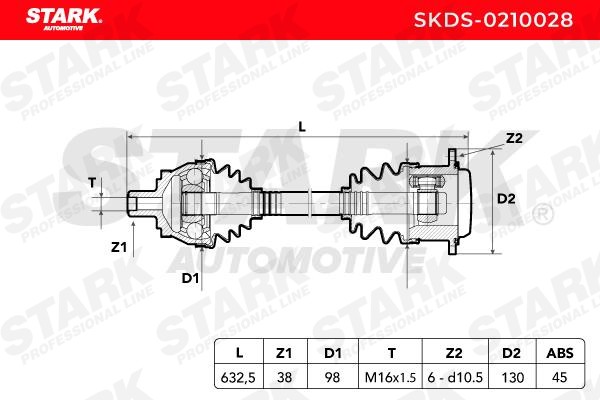 Drive shaft SKDS-0210028 from STARK