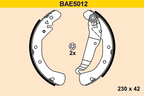 Barum BAE5012 Brake Shoe Set 905 12 792
