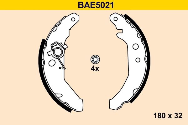 BAE5021 Barum Breite: 32mm Bremsbackensatz BAE5021 günstig kaufen