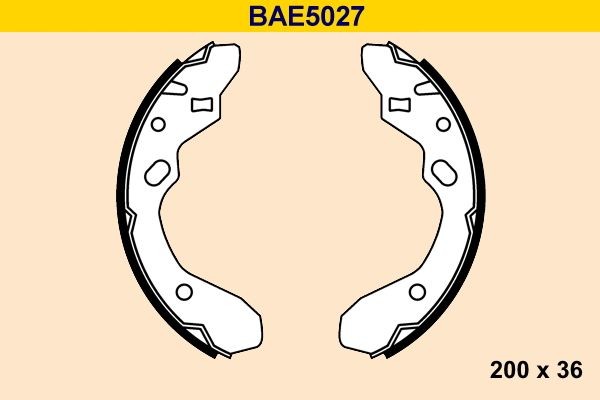 Barum BAE5027 Brake Shoe Set 200 x 36 mm
