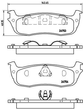 BREMBO P 24 083 Brake pad set excl. wear warning contact, with piston clip, without accessories