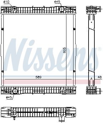 NISSENS Aluminium, 605 x 589 x 48 mm, without frame, Brazed cooling fins Radiator 67184 buy