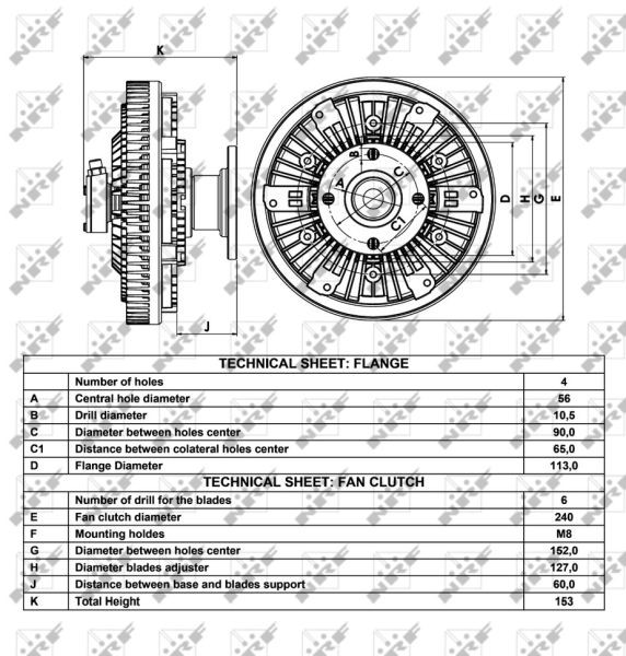 OEM-quality NRF 49020 Engine fan clutch