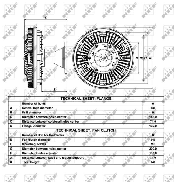 OEM-quality NRF 49039 Engine fan clutch