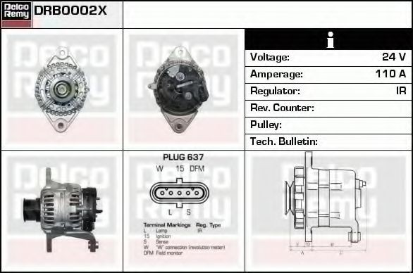 DRB0002X DELCO REMY Lichtmaschine für FUSO (MITSUBISHI) online bestellen