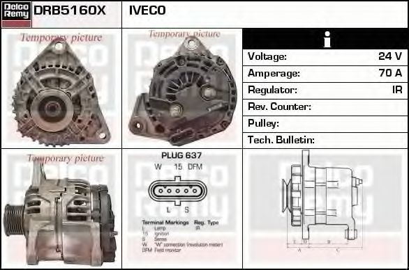 DRB5160X DELCO REMY Lichtmaschine IVECO EuroCargo I-III