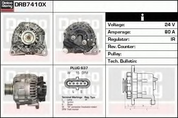 DRB7410X DELCO REMY Lichtmaschine für VW online bestellen
