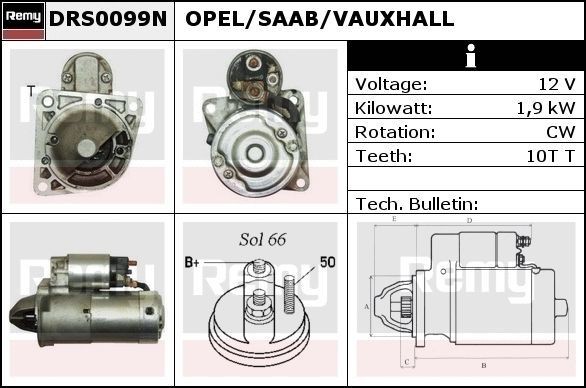 Opel ASTRA Engine starter motor 7786096 DELCO REMY DRS0099N online buy