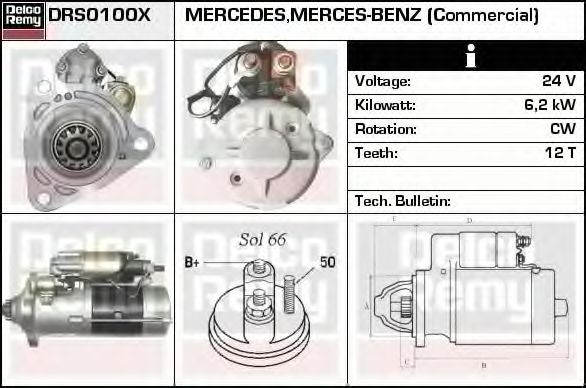 DRS0100X DELCO REMY Anlasser MERCEDES-BENZ ACTROS MP2 / MP3