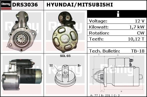 DELCO REMY DRS3036N Starter motor MITSUBISHI experience and price