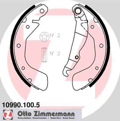 ZIMMERMANN 10990.100.5 Brake Shoe Set 90421797
