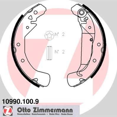 Original ZIMMERMANN Brake shoes and drums 10990.100.9 for OPEL COMBO