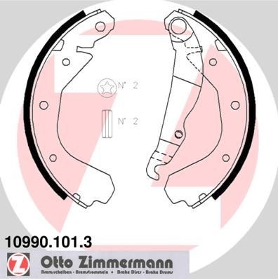 ZIMMERMANN 10990.101.3 Brake Shoe Set 16 055 90
