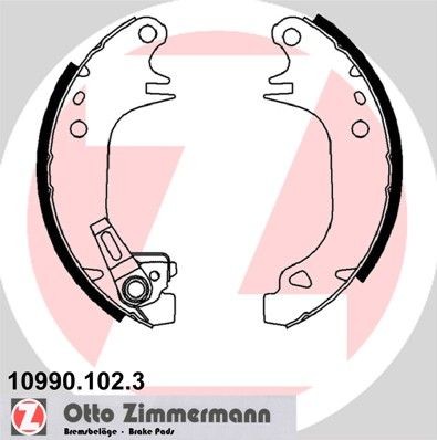ZIMMERMANN 180 x 32 mm, Photo corresponds to scope of supply, with automatic adjustment Width: 32mm Brake Shoes 10990.102.3 buy
