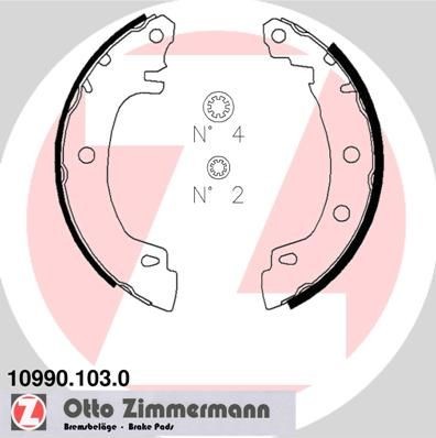 10990.103.0 ZIMMERMANN Drum brake kit RENAULT 203 x 38 mm, Photo corresponds to scope of supply