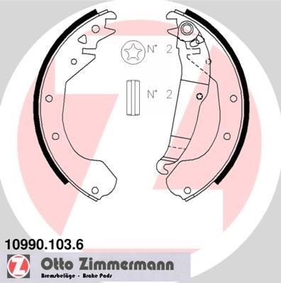 ZIMMERMANN 10990.103.6 Brake Shoe Set 1605690