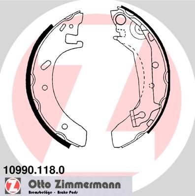 Original ZIMMERMANN Drum brake kit 10990.118.0 for FORD MONDEO