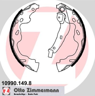 Original ZIMMERMANN Brake shoe kits 10990.149.8 for PEUGEOT 207