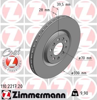 Original 110.2217.20 ZIMMERMANN Brake discs and rotors ALFA ROMEO