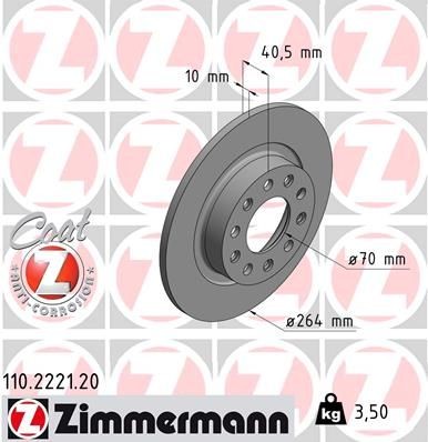 Original 110.2221.20 ZIMMERMANN Brake disc kit ALFA ROMEO