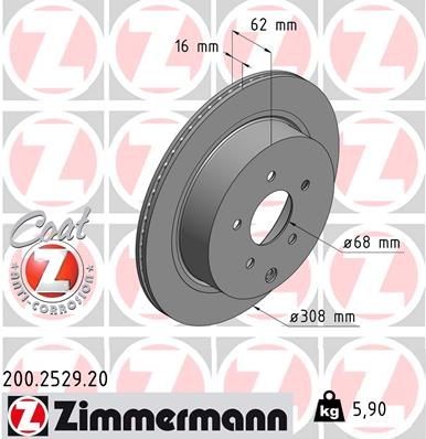 ZIMMERMANN COAT Z 200.2529.20 Brake disc 43206-CA000