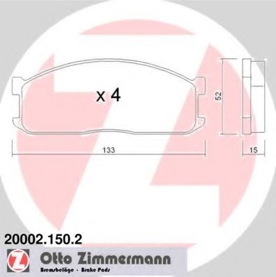 20002 ZIMMERMANN 20002.150.2 Brake pad set SE 96-33-28 Z 9 A