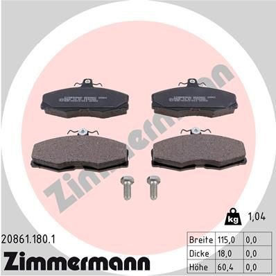 Skoda FELICIA Brake pad set ZIMMERMANN 20861.180.1 cheap