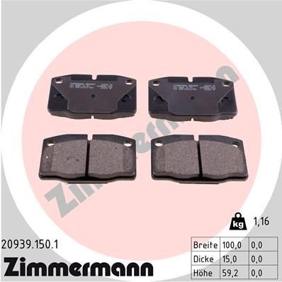 Original ZIMMERMANN 20939 Brake pad set 20939.150.1 for OPEL OMEGA