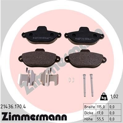 Great value for money - ZIMMERMANN Brake pad set 21436.170.4