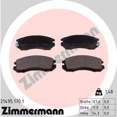 ZIMMERMANN 21495.170.1 Brake pad set with acoustic wear warning, Photo corresponds to scope of supply