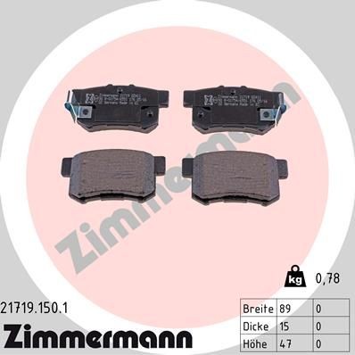 ZIMMERMANN 21719.150.1 Brake pad set SUZUKI experience and price