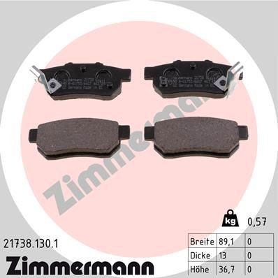 ZIMMERMANN 21738.130.1 Brake pad set HONDA experience and price