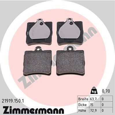 ZIMMERMANN 21919.150.1 Brake pad set MERCEDES-BENZ experience and price