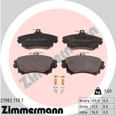 ZIMMERMANN 21982.170.1 Brake pad set SMART experience and price
