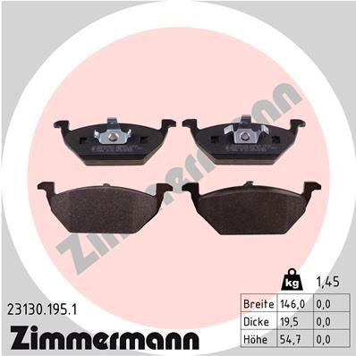 Original ZIMMERMANN 21974 Brake pad kit 23130.195.1 for VW GOLF