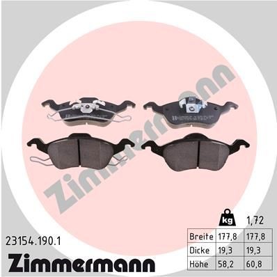 Great value for money - ZIMMERMANN Brake pad set 23154.190.1