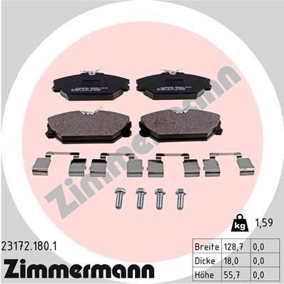 ZIMMERMANN 23172.180.1 Brake pad set with bolts/screws, Photo corresponds to scope of supply, with spring