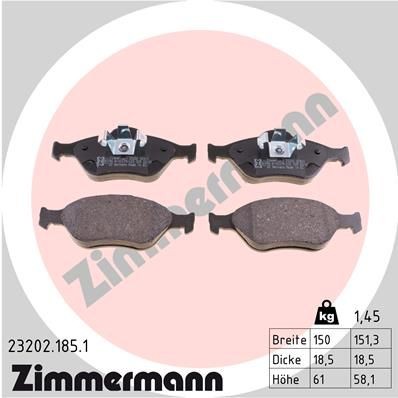 Ford FUSION Brake pad set ZIMMERMANN 23202.185.1 cheap