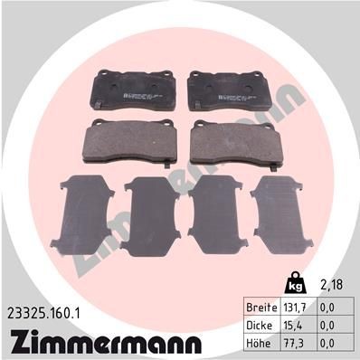 ZIMMERMANN 23325.160.1 Brake pad set with acoustic wear warning, Photo corresponds to scope of supply