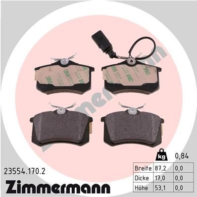 Great value for money - ZIMMERMANN Brake pad set 23554.170.2