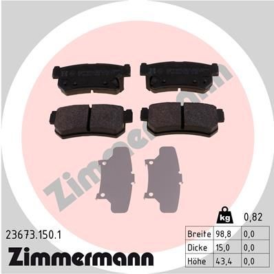 ZIMMERMANN 23673.150.1 Brake pad set with acoustic wear warning, Photo corresponds to scope of supply