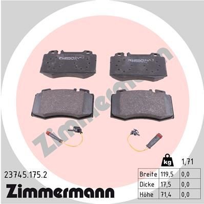 Original 23745.175.2 ZIMMERMANN Set of brake pads MERCEDES-BENZ