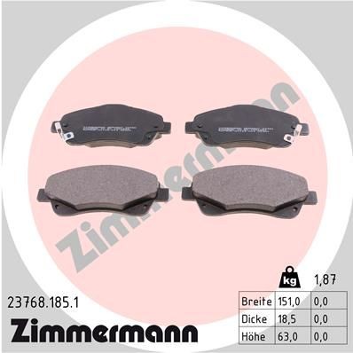OEM-quality ZIMMERMANN 23768.185.1 Disc pads