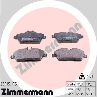 Ford FOCUS Set of brake pads 7789227 ZIMMERMANN 23915.175.1 online buy