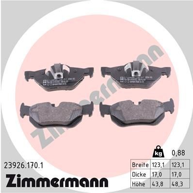 ZIMMERMANN 23926.170.1 Disc pads prepared for wear indicator, Photo corresponds to scope of supply